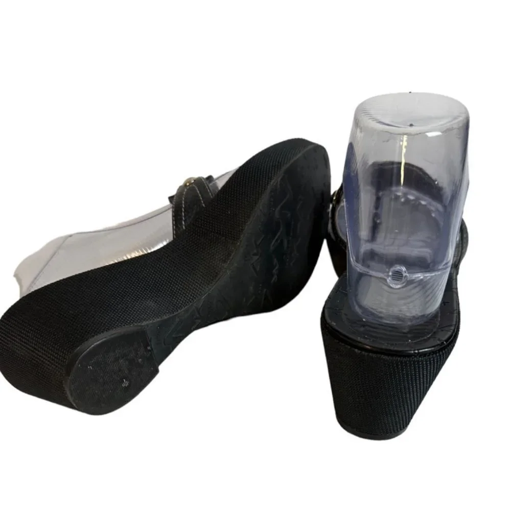 Anne Klein Sports Womens Thong Open Toe Sandals Black Size 7.5 Eur 38 Sku 2506
